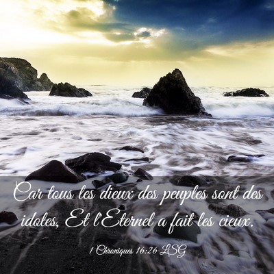 Picture 03 - 1 Chroniques 16:26 LSG - Car tous les dieux des peuples sont des idoles, - Bible Verse Picture