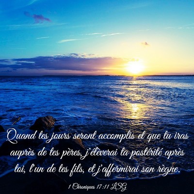 Picture 03 - 1 Chroniques 17:11 LSG - Quand tes jours seront accomplis et que tu iras - Bible Verse Picture