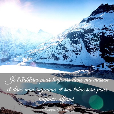 Picture 03 - 1 Chroniques 17:14 LSG - Je l'établirai pour toujours dans ma maison et - Bible Verse Picture
