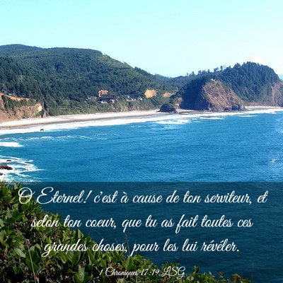 Picture 03 - 1 Chroniques 17:19 LSG - O Eternel! c'est à cause de ton serviteur, et - Bible Verse Picture