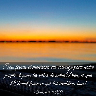 Picture 03 - 1 Chroniques 19:13 LSG - Sois ferme, et montrons du courage pour notre - Bible Verse Picture