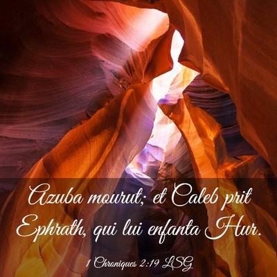 Picture 03 - 1 Chroniques 2:19 LSG - Azuba mourut; et Caleb prit Ephrath, qui lui - Bible Verse Picture