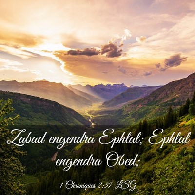 Picture 03 - 1 Chroniques 2:37 LSG - Zabad engendra Ephlal; Ephlal engendra - Bible Verse Picture
