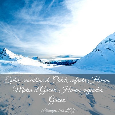 Picture 03 - 1 Chroniques 2:46 LSG - Epha, concubine de Caleb, enfanta Haran, Motsa et - Bible Verse Picture