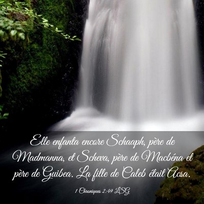 Picture 03 - 1 Chroniques 2:49 LSG - Elle enfanta encore Schaaph, père de Madmanna, - Bible Verse Picture