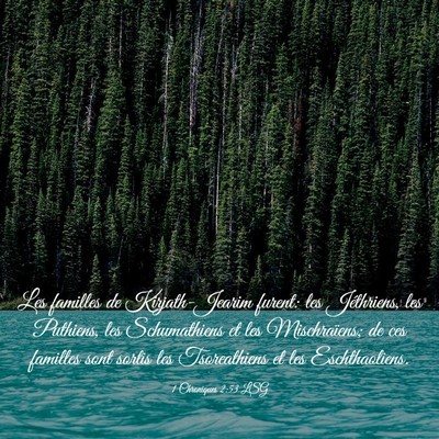 Picture 03 - 1 Chroniques 2:53 LSG - Les familles de Kirjath-Jearim furent: les - Bible Verse Picture