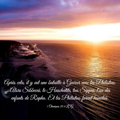 Picture 03 - 1 Chroniques 20:4 LSG - Après cela, il y eut une bataille à Guézer - Bible Verse Picture