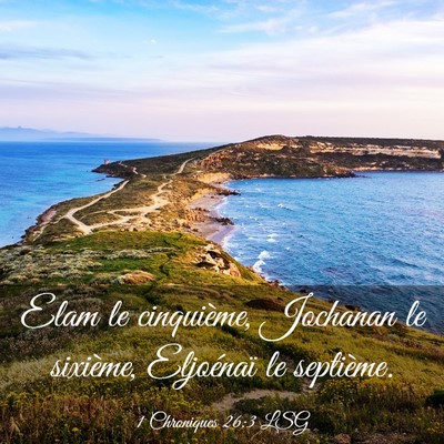 Picture 03 - 1 Chroniques 26:3 LSG - Elam le cinquième, Jochanan le sixième, - Bible Verse Picture