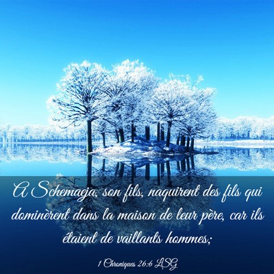 Picture 03 - 1 Chroniques 26:6 LSG - A Schemaeja, son fils, naquirent des fils qui - Bible Verse Picture