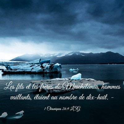 Picture 03 - 1 Chroniques 26:9 LSG - Les fils et les frères de Meschélémia, hommes - Bible Verse Picture