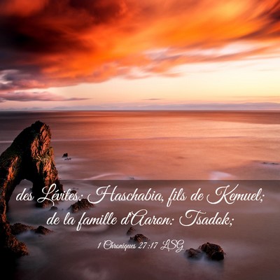 Picture 03 - 1 Chroniques 27:17 LSG - des Lévites: Haschabia, fils de Kemuel; de la - Bible Verse Picture