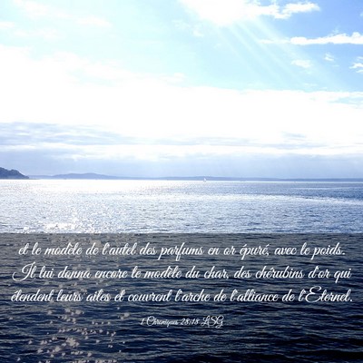 Picture 03 - 1 Chroniques 28:18 LSG - et le modèle de l'autel des parfums en or - Bible Verse Picture