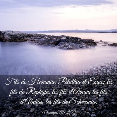 Picture 03 - 1 Chroniques 3:21 LSG - Fils de Hanania: Pelathia et Esaïe; les fils de - Bible Verse Picture