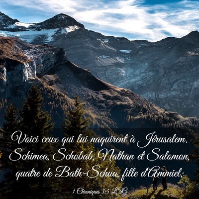 Picture 03 - 1 Chroniques 3:5 LSG - Voici ceux qui lui naquirent à Jérusalem. - Bible Verse Picture