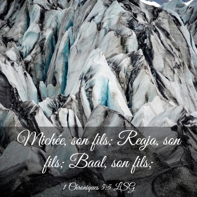 Picture 03 - 1 Chroniques 5:5 LSG - Michée, son fils; Reaja, son fils; Baal, son - Bible Verse Picture