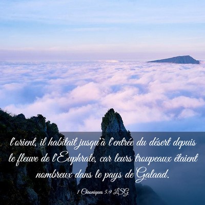 Picture 03 - 1 Chroniques 5:9 LSG - l'orient, il habitait jusqu'à l'entrée du - Bible Verse Picture