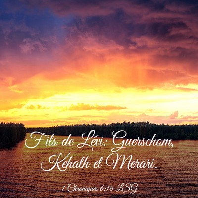 Picture 03 - 1 Chroniques 6:16 LSG - Fils de Lévi: Guerschom, Kehath et - Bible Verse Picture