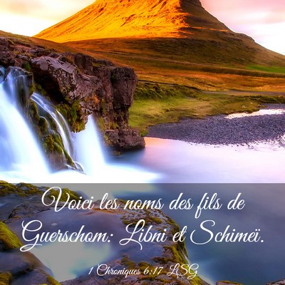 Picture 03 - 1 Chroniques 6:17 LSG - Voici les noms des fils de Guerschom: Libni et - Bible Verse Picture