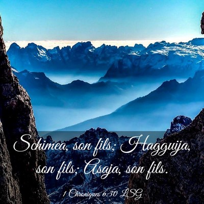 Picture 03 - 1 Chroniques 6:30 LSG - Schimea, son fils; Hagguija, son fils; Asaja, son - Bible Verse Picture