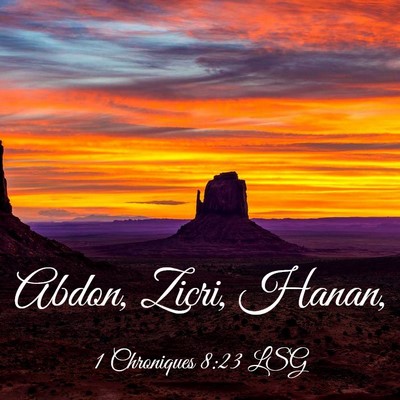 Picture 03 - 1 Chroniques 8:23 LSG - Abdon, Zicri, - Bible Verse Picture