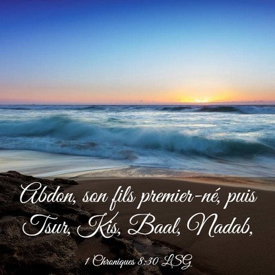 Picture 03 - 1 Chroniques 8:30 LSG - Abdon, son fils premier-né, puis Tsur, Kis, - Bible Verse Picture