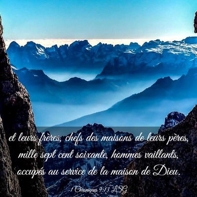 Picture 03 - 1 Chroniques 9:13 LSG - et leurs frères, chefs des maisons de leurs - Bible Verse Picture