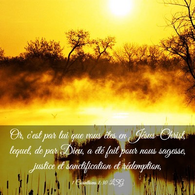 Picture 03 - 1 Corinthiens 1:30 LSG - Or, c'est par lui que vous êtes en - Bible Verse Picture