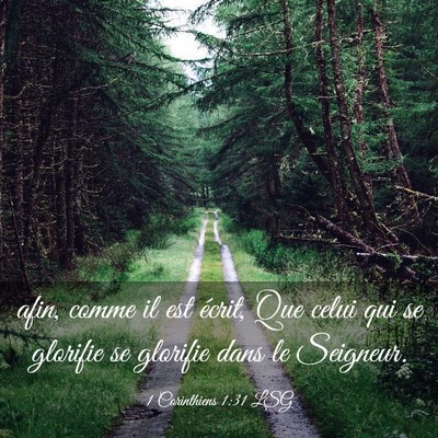 Picture 03 - 1 Corinthiens 1:31 LSG - afin, comme il est écrit, Que celui qui se - Bible Verse Picture