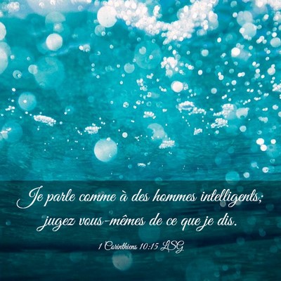 Picture 03 - 1 Corinthiens 10:15 LSG - Je parle comme à des hommes intelligents; jugez - Bible Verse Picture