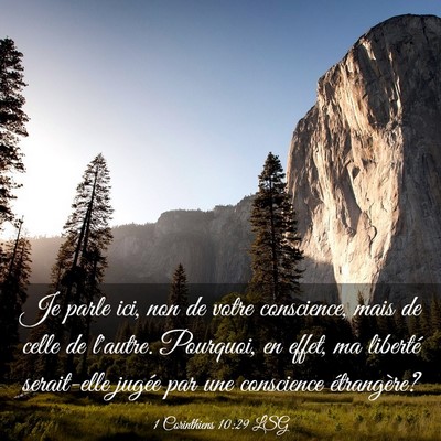 Picture 03 - 1 Corinthiens 10:29 LSG - Je parle ici, non de votre conscience, mais de - Bible Verse Picture