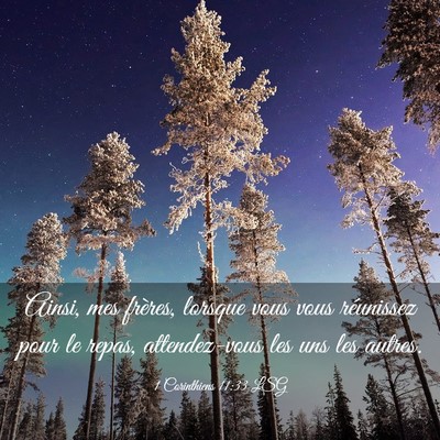 Picture 03 - 1 Corinthiens 11:33 LSG - Ainsi, mes frères, lorsque vous vous réunissez - Bible Verse Picture
