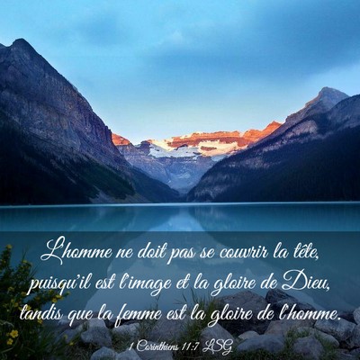 Picture 03 - 1 Corinthiens 11:7 LSG - L'homme ne doit pas se couvrir la tête, - Bible Verse Picture