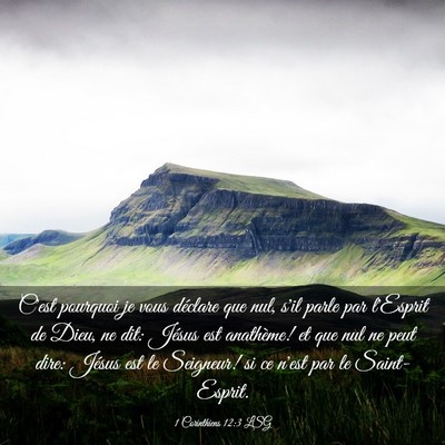 Picture 03 - 1 Corinthiens 12:3 LSG - C'est pourquoi je vous déclare que nul, s'il - Bible Verse Picture