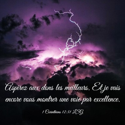 Picture 03 - 1 Corinthiens 12:31 LSG - Aspirez aux dons les meilleurs. Et je vais encore - Bible Verse Picture