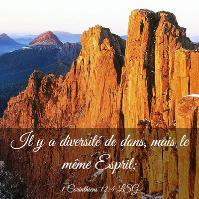 Picture 03 - 1 Corinthiens 12:4 LSG - Il y a diversité de dons, mais le même - Bible Verse Picture