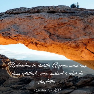 Picture 03 - 1 Corinthiens 14:1 LSG - Recherchez la charité. Aspirez aussi aux dons - Bible Verse Picture