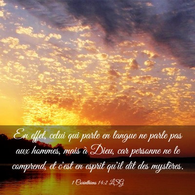 Picture 03 - 1 Corinthiens 14:2 LSG - En effet, celui qui parle en langue ne parle pas - Bible Verse Picture