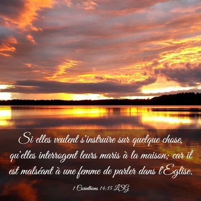 Picture 03 - 1 Corinthiens 14:35 LSG - Si elles veulent s'instruire sur quelque chose, - Bible Verse Picture