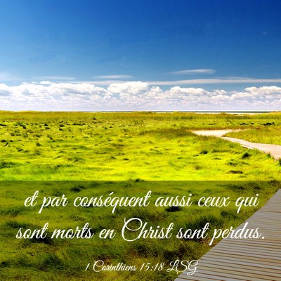 Picture 03 - 1 Corinthiens 15:18 LSG - et par conséquent aussi ceux qui sont morts en - Bible Verse Picture