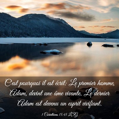 Picture 03 - 1 Corinthiens 15:45 LSG - C'est pourquoi il est écrit: Le premier homme, - Bible Verse Picture