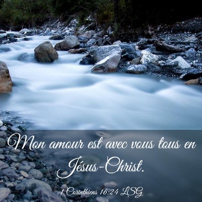 Picture 03 - 1 Corinthiens 16:24 LSG - Mon amour est avec vous tous en - Bible Verse Picture