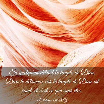 Picture 03 - 1 Corinthiens 3:17 LSG - Si quelqu'un détruit le temple de Dieu, Dieu le - Bible Verse Picture