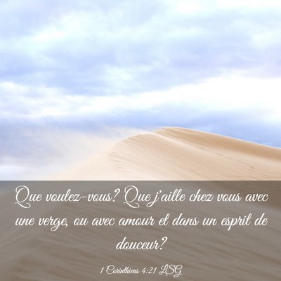 Picture 03 - 1 Corinthiens 4:21 LSG - Que voulez-vous? Que j'aille chez vous avec une - Bible Verse Picture