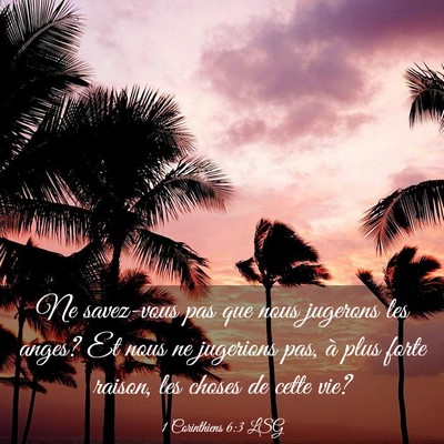Picture 03 - 1 Corinthiens 6:3 LSG - Ne savez-vous pas que nous jugerons les anges? Et - Bible Verse Picture