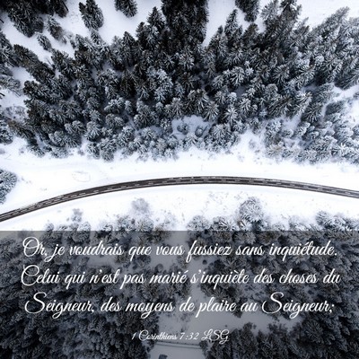 Picture 03 - 1 Corinthiens 7:32 LSG - Or, je voudrais que vous fussiez sans - Bible Verse Picture