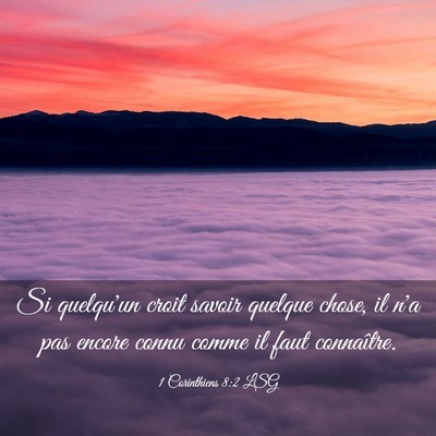 Picture 03 - 1 Corinthiens 8:2 LSG - Si quelqu'un croit savoir quelque chose, il n'a - Bible Verse Picture