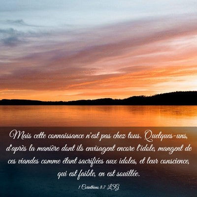 Picture 03 - 1 Corinthiens 8:7 LSG - Mais cette connaissance n'est pas chez tous. - Bible Verse Picture