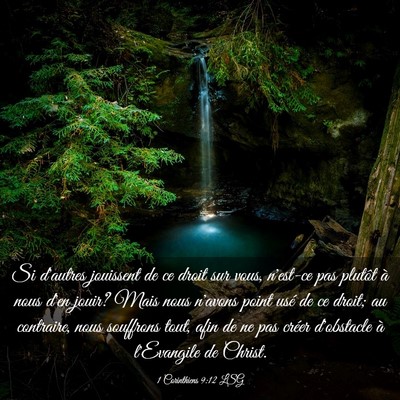 Picture 03 - 1 Corinthiens 9:12 LSG - Si d'autres jouissent de ce droit sur vous, - Bible Verse Picture