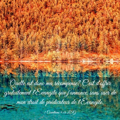 Picture 03 - 1 Corinthiens 9:18 LSG - Quelle est donc ma récompense? C'est d'offrir - Bible Verse Picture