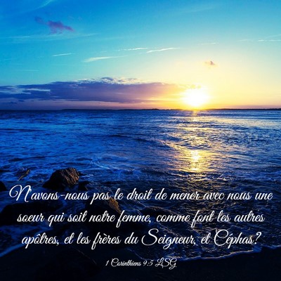 Picture 03 - 1 Corinthiens 9:5 LSG - N'avons-nous pas le droit de mener avec nous une - Bible Verse Picture